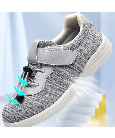 LEEWE Diabetic Shoes for Elderly - Wide Adjustable Closure Sneakers for Swollen Feet, Edema, Plantar Fasciitis - Blue, Size 41 - Buy Online on GoSupps.com
