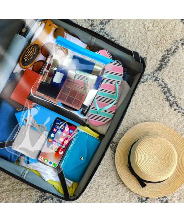 Clear Travel Toiletry Bags - TSA Approved Airport Liquids Bag Set for Men and Women - 2 White Makeup Bags for Holiday Essentials - 20 x 20cm - Buy Online on GoSupps.com