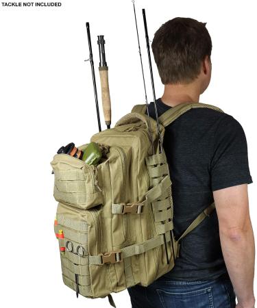 OSAGE RIVER Fishing Tackle Backpack with Rod Holder | Large Bag for Tackle Trays | Bass Fishing, Camping, Traveling | Khaki - Buy Online on GoSupps.com