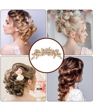 Golden Hair Clips | Golden Sparkly Hairpins - Retro Handmade Hair Accessories for Gatherings Festivals Wedding Events - Buy Online on GoSupps.com