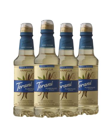 Torani Puremade Zero Sugar Syrup Vanilla 12.7 Ounce Bottle , 4 Count, (Pack of 4) Sugar Free Vanilla
