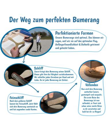Handmade JF Bumerang - New York Dunkel Model for Beginners - Sustainable Wood Right-Handed Boomerang | Ships Internationally - Buy Online on GoSupps.com
