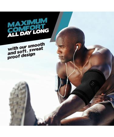 POWERLIX Elbow Brace Compression Support Sleeve for Tendonitis - Large - Black - Buy Online on GoSupps.com
