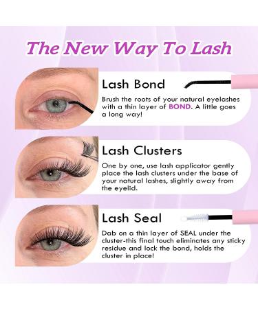 Newcally DIY Eyelash Extensions Kit Cluster Lashes 108 Pcs C D Curl Individual Lashes Natural Strips 8-16mm - Home Lash Extension Kit - Buy Online on GoSupps.com