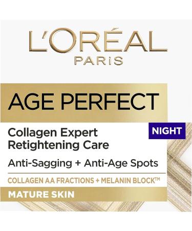 L'Oreal Paris Age Perfect Collagen Expert Night Cream 50ml - Anti-Sagging & Age Spot Treatment - Buy Online on GoSupps.com