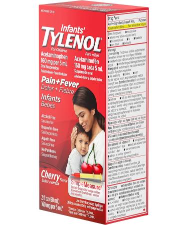 Infants' Tylenol Acetaminophen Liquid Cherry Medicine 2 fl. oz - Buy Online on GoSupps.com