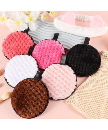 6-Pack Washable Slaughtering Pads | Reusable 11.5 cm Microfiber Cleaning Pads with Hair Band & Laundry Bag for Facial Care - Buy Online on GoSupps.com