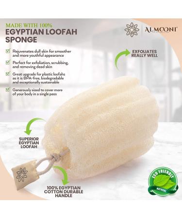 Natural Egyptian Shower Loofah Sponge Body Scrubber - 3 Count (1 Pack) - Buy Online on GoSupps.com