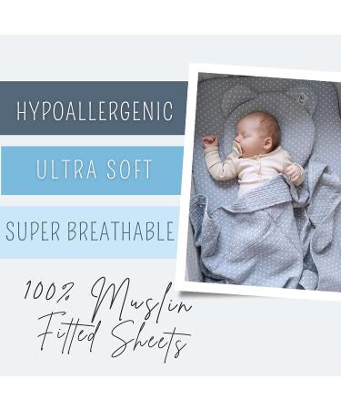 Buy Bisoo 37x80 / 40x80 Fertilizer Sheet Stroller - 100% Musselin Adjustable Baking Cocks Cover for Mosesk rbe - Compatible with Julius Z llner Dreamland Alvi Fabimax - Polka Dot Print Baby Blue - Buy Online on GoSupps.com