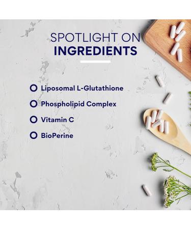 Research Verified Glutathione - Liposomal Glutathione 500 mg with Phospholipid Complex Vitamin C Bioperine - 60 Capsules - 1 Bottle 60 Count (Pack of 1) - Buy Online on GoSupps.com