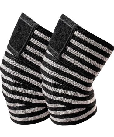 Serichamk Knee Wraps for Weightlifting Grey Black+Grey