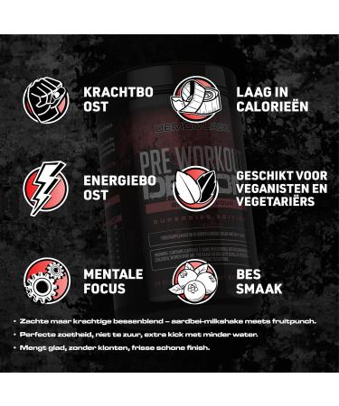 DEMON LABZ Pre Workout Demon PreWorkout Powder with Creatine BetaAlanine Glutamine & Vitamin B12 Berry Flavor 720g 80 Servings berry flavor 80 Servings 1er Pack - Buy Online on GoSupps.com