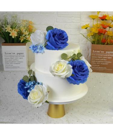 Flower Cake Toppers Boho Cake Toppers Artificial Blue Rose Eucalyptus Cake Decorations for Girl Women Birthday Baby Shower Wedding Valentine's Day Celebration Boho Party Supplies (Style 6) - Buy Online on GoSupps.com