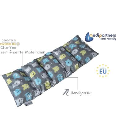 Medi Partners Kirschkernkissen 60x20cm - Eco-Friendly 100% Cotton Heat & Cold Therapy Pillow | 5 Chambers Grain Pillow for Pain Relief | Removable Cover - Buy Online on GoSupps.com