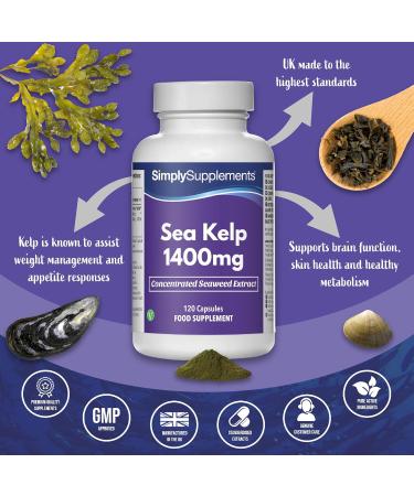 Kelp (Seaweed) 1000mg - 120 Capsules | Vegan Friendly | Up to 2 Months Supply | SimplySupplements - International Shipping Available - Buy Online on GoSupps.com