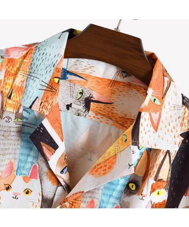 Photno Men's Floral Hawaiian Shirt - Short Sleeve Beach Tee, Yellow - Plus-Size Large - Buy Online on GoSupps.com