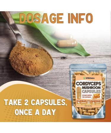 XPRS Nutra Cordyceps Mushroom Powder Capsules - 180 Count (90 Day Supply) - Premium Cordyceps Mushroom Capsules Made from Real Mushrooms (Cordyceps) for Stamina and Performance - Buy Online on GoSupps.com