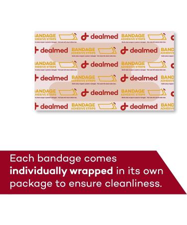 Dealmed Fabric Knuckle Flexible Adhesive Bandages - 100 Count, Latex Free - 1 1/2 x 3 Inches - Non-Stick Pad - Wound Care for First Aid Kit - Buy Online on GoSupps.com