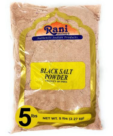 Rani Black Salt Powder (Kala Namak) Mineral 80oz (5lbs) 2.27kg Bulk  Unrefined, Pure and Natural | Vegan | Gluten Friendly | NON-GMO | Indian Origin | Perfect for Tofu Scramble POWDER (BAG) 5 Pound (Pack of 1)