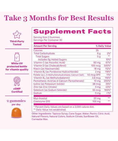 Pink Stork Premium Fertility Gummies for Women - Prenatal Conception Supplements for Her with Inositol, CoQ10, Folate and Vitamins to Support Hormone Balance, Ovulation + Menstrual Cycle, 60 Gummies - Buy Online on GoSupps.com