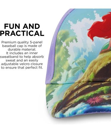 Disney Girls Baseball Cap | Princess & Little Mermaid Ariel Kids Hat (Ages 4-7) - Green - Buy Online on GoSupps.com