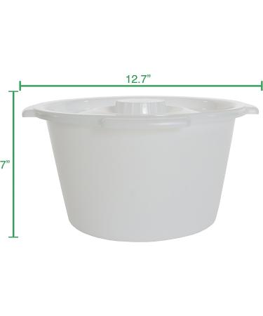 White Half Pail for Commode Chair with Lid - 1.5 Gallon Capacity - Buy Online on GoSupps.com