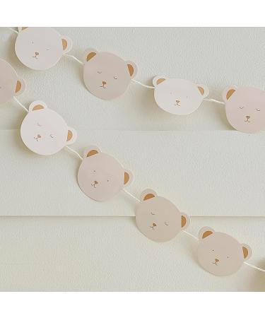 Ginger Ray Teddy Bear Bunting - Baby Shower Garland Decoration 3m Neutral One Size | International Shipping - Buy Online on GoSupps.com