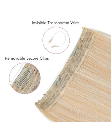 REECHO Invisible Wire Hair Extensions | Adjustable Size Secret Hairpiece for Women | 24 Inch Light Blonde | Removable Clips | Pack of 1 - Buy Online on GoSupps.com