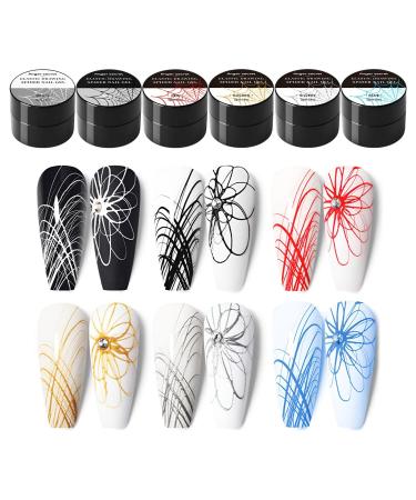 Spider Gel Nail Polish Set - Multi-Use Gel Nail Polish Set | Elegant Aesthetics Stretchy for Drawing | Gel Nail Polish Kit Elastic for Drawing