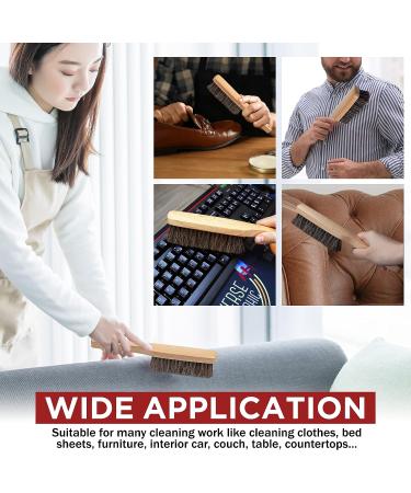 100% Genuine Horsehair Shoe, Boot, Hat & Hand Broom Brush by TAKAVU - Long Handle for Cleaning Shoe, Boot, Furniture & More - Buy Online on GoSupps.com