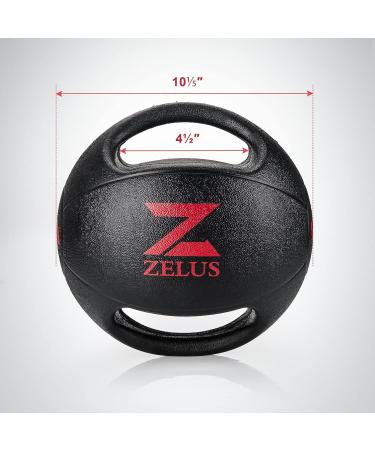 ZELUS 10lb Medicine Ball with Dual Grip for Strength Training Core Workouts - Buy Online on GoSupps.com