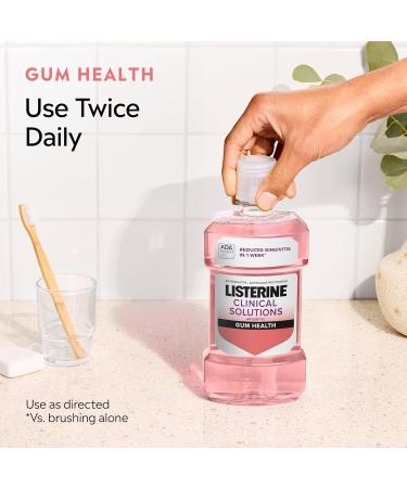 Listerine Clinical Solutions Gum Health Antiseptic Mouthwash Antigingivitis & Antiplaque Oral Rinse Kills Germs for Healthier Gums Reduces Gingivitis in 1 Week ICY Mint Twin Pack 1 L 2 Pack 34 Fl Oz (Pack of 2) - Buy Online on GoSupps.com