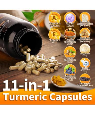 Turmeric Curcumin Supplement - 11-in-1 Turmeric Supplement with Black Pepper, Extra Strength Absorption, 95% Curcuminoids for Joint, Skin and Immune Support, Non-GMO, 120 Turmeric Capsules, 2 Packs 120 Count (Pack of 2) - Buy Online on GoSupps.com