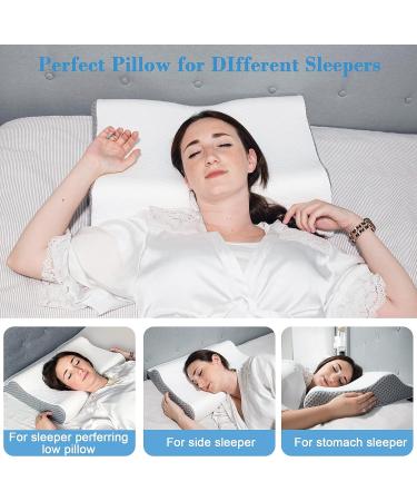 Elviros Memory Foam Neck Pillow for Sleeping - Orthopedic Support for Pain Relief - CertiPUR-US - White - Buy Online on GoSupps.com
