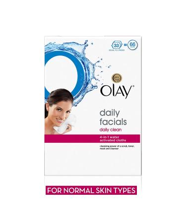 Olay Daily 4-in-1 Facial Cloth Normal Twin Pack, 66 Count