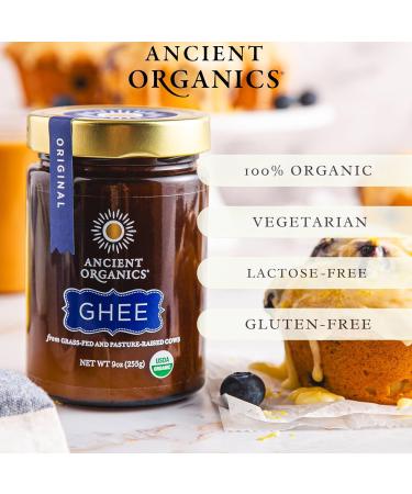 Ancient Organics Ghee - Organic Grass Fed Ghee Butter Gluten-Free Clarified Butter Vitamins & Omegas - Lactose Reduced Kosher USDA Certified - 28 Oz - Pack of 2 - Buy Online on GoSupps.com