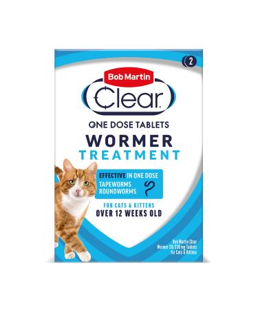 Bob Martin Clear Wormer Treatment for Cats (2 Tablets) - Suitable for Kittens Clinically Proven Treatment - Buy Online on GoSupps.com