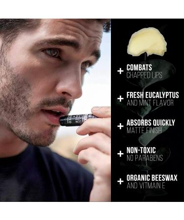 Organic Peppermint Lip Balm for Men - Natural Chapstick, Mint Flavor | Men's Lip Therapy - Buy Online on GoSupps.com