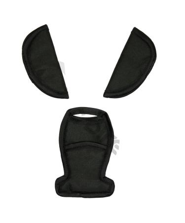 Belts Pads Shoulder Strap and Crotch Cover Universal fits Most car seat & Maxi COSI (Black) rich black