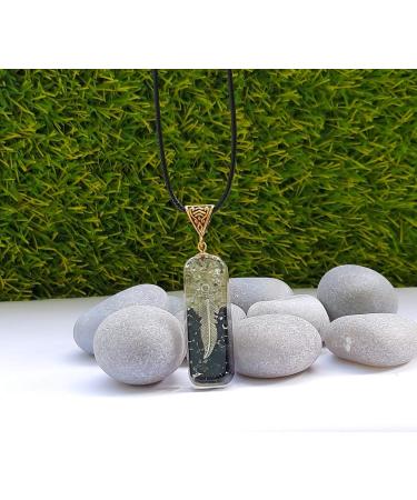 Buy Energy Peridot Crystal & Black Tourmaline Orgonite Pipe Pendant | Flying Logo Design | Global Shipping Available - Buy Online on GoSupps.com