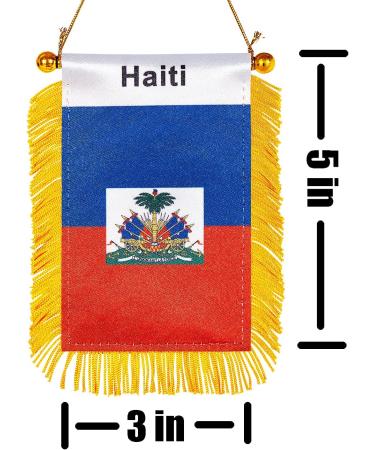 Haiti Window Hanging Flag - Mini Car Flags Set with Suction Cup (2 Pack) - Buy Online on GoSupps.com
