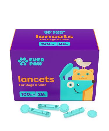 EverPaw Twist Top Lancets 28 Gauge, 100 Count | Thin & Extended Needle | for Blood Glucose Testing in Dogs & Cats