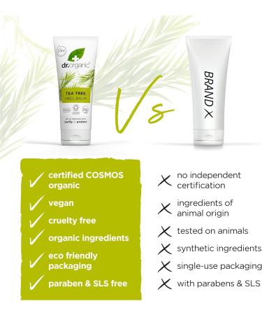 Dr Organic Tea Tree Heel Balm Dry& Cracked Feet Purifying 24H Moisturisation Natual Sunflower Seed Oil Vegan Cruelty-Free Paraben & SLS Free Certified Organic 100ml - Buy Online on GoSupps.com