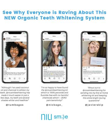 Niusmile Teeth Whitening Kit - Activated Charcoal & Coconut Oil - Non-Sensitive, Natural & Organic - Mint Taste - Buy Online on GoSupps.com