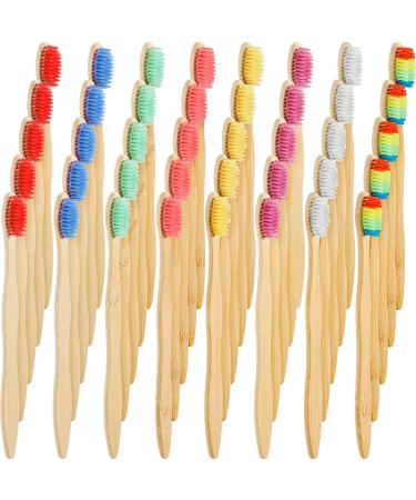 40 Pieces Bamboo Toothbrushes Charcoal Toothbrush Biodegradable Tooth Brush Natural Bamboo Toothbrushes with BPA-Free Nylon Bristles in 8 Colors Multi-color - Buy Online on GoSupps.com