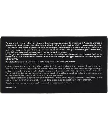  Korff Korff Foundation Cream Lift Effect Medium High Coverage with Hyaluronic Acid and Vitamin E Melting and Creamy Texture Satin Finish 05 Format 30 ml - Buy Online on GoSupps.com