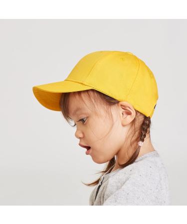 LANGZHEN Kids 100% Cotton Baseball Cap Hat | Adjustable Sun Hat for Boys and Girls 2-4 Years | Yellow+Blue - Buy Online on GoSupps.com