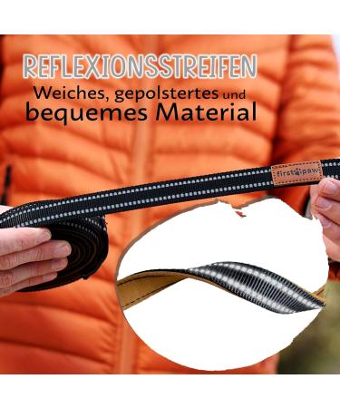 FIRSTPAW 2m Dog Leash for All Sizes - Adjustable Multifunctional Guiding Leash with Double Line & 2 Carabiners - Perfect for Small Medium and Large Dogs - Black - Buy Online on GoSupps.com