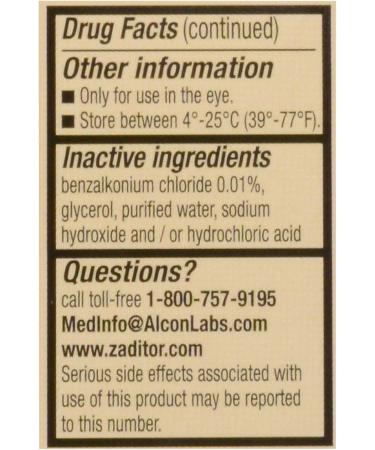 Zaditor Eye Drops - Allergy Relief - 5 ml (0.17 Fl Oz) - Fast Shipping Worldwide - Buy Online on GoSupps.com