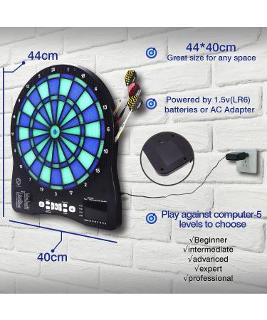 Turnart 13-Inch Electronic Dart Board with Illuminated Segments | Electric Dartboard for Adults | Professional Grade with Scoring | BLUE - Buy Online on GoSupps.com